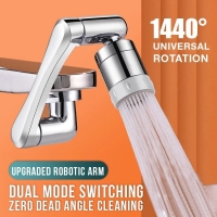 Stainless steel Universal 1080 Swivel Robotic Arm Swivel Extension Faucet Aerator Kitchen Sink Faucet Extender 2Water Flow Mode | Fugo Best