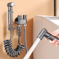 KKTNSG Hygienic Shower for Bathroom Toilet Bidet Shower Head Double Outlet Angle Valve of Bathroom Accessories Bidet Toilet Seat | Fugo Best