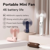 JISULIFE Portable Fan Mini Handheld Fan USB 4800mAh Recharge Hand Held Small Pocket Fan with Power Bank Flashlight Feature | Fugo Best
