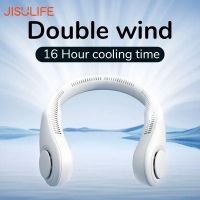 JISULIFE Portable Neck Fan USB Rechargeable Bladeless FAN MINI Electric Ventilador Silent Neckband Wearable Cooling for Sports | Fugo Best