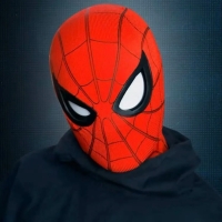 Spiderman Mask Eyes Movable Remote Control Spiderman Mask Peter Parker Halloween Cosplay Costume Mask Spandex Fabric Material