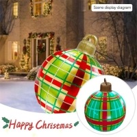 60cm Outdoor Christmas Inflatable Decorated Ball PVC Giant Big Large Balls Xmas Tree Decorations Toy Ball Without Light Ornament | Fugo Best