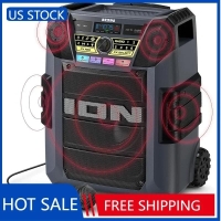 ION Block Rocker XL - Portable Bluetooth Outdoor Party Speaker, 220W, with Karaoke Microphone, Battery, 5 Speakers, Lights | Fugo Best