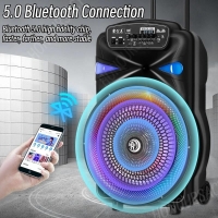 500W High-power Colorful Box Trolley Mobile Bass KTV Square Dance Wireless Microphone Bluetooth Outdoor Sound System FM/TF/USB | Fugo Best
