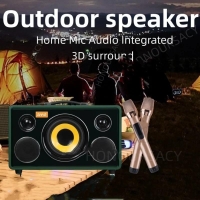 Portable Bluetooth Speaker Sound Family Party Square Dance Outdoor Karaoke Subwoofe Home Theater Sound System With Dual Mic | Fugo Best