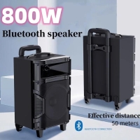 800W Heavy Bass High Power Music Trolley BoxPortable Bluetooth Speaker Party Subwoofer Outdoor Karaoke Sound System with Mic | Fugo Best