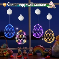 2/4pcs Easter Window String Lights Easter Glowing Colored Egg Multicolor Hanging Decorations With Suction Cup For Indoor Decor | Fugo Best