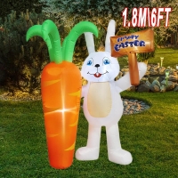 1.8M6FT Easter Inflatable Decorations Cute Luminous Bunny Inflatable Toys Model with LED Lights Home Decoration Outdoor Garden | Fugo Best