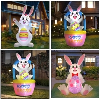 Easter Bunny Decoration for Home Outdoor Infalatable Rabbit Decor Party Garden Decor DIY Ornament with LED Light | Fugo Best