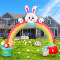 10FT Easter Inflatables Outdoor Decorations Easter Bunny Decor Colorful Eggs Archway Inflatable, Easter Blow Up Yard Decorations | Fugo Best