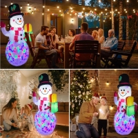 5FT/1.8M Inflatable Snowman LED Christmas Decoration Luminary Lighting Indoor Outdoor Decoration Air Pump Warm Bright Atmosphere | Fugo Best