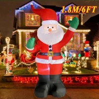 Backpack Santa Claus Christmas Decoration Inflatable Toys With LED Light 1.8M Inflatable Model Holiday Gift Indoor Outdoor Decor | Fugo Best