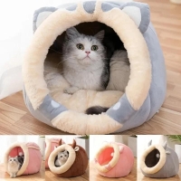 Cat Bed House Kennel Nest Round Pets Sleeping Cave Kitten Beds Pet Basket Cozy Kitten Lounger Cushion Cat House Tent Dog House | Fugo Best