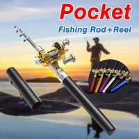 Pocket Size Fishing Rod Set Telescopic Pocket Pen Fishing Rod Fishing Rod and Reel Combo with Mini Trolling Reel | Fugo Best