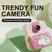 Cute Kids Purple Mini Camera Photo Printer Digital Children Video Camera Photography Instant Print Photo Mini Thermal Printer | Fugo Best