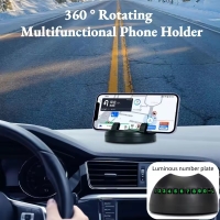 Dashboard Car Phone Holder 360-Degree Rotation Head-Up Phone Mount Stable Universal Auto Phone Stand with luminous Number Plate | Fugo Best