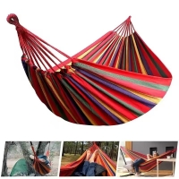 1pc Outdoor Canvas Hammock Camping Swing Hammock with Tree Ropes Load-bearing Up to 200kg Perfect for Garden Patio Backyard | Fugo Best