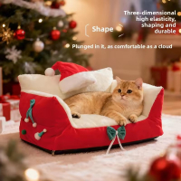 Christmas New Cat Nest Four Seasons Thickened Warm Bed House Cat Mat Embroidered Dog Claw Cat Nest | Fugo Best