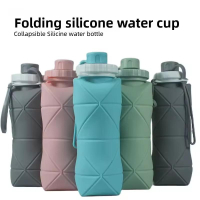 Portable folding silicone water bottle, food grade leak proof, can be compressed and easily carried for outdoor travel | Fugo Best
