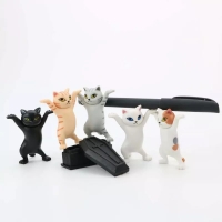 Cat pen holder black cat without coffin bracket Kids Funny Cat Pen Holder Kids Adult Doll Toy Gift Weightlifting Cat Pen holders | Fugo Best