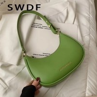 SWDF New Half-Moon Small Green Shoulder Underarm Bags for Women 2022 New High-quality PU Leather s Handbag Luxury Brand Tote Bag | Fugo Best