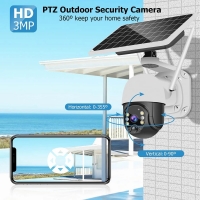 3MP Wireless WiFi Solar Powered Camera Outdoor Security Protection Surveillance CCTV 360 PTZ Smart Home PIR Motion Detection Cam | Fugo Best