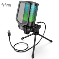 FIFINE Ampligame USB Microphone for Gaming Streaming with Pop Filter Shock Mount&Gain Control,Condenser Mic for Laptop/Computer | Fugo Best