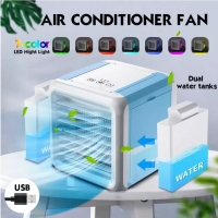Mini Portable Air Conditioner 7 Colors Light Humidifier Purifier USB Desktop Cooler Fan With 2 Water Tanks For Office Room | Fugo Best